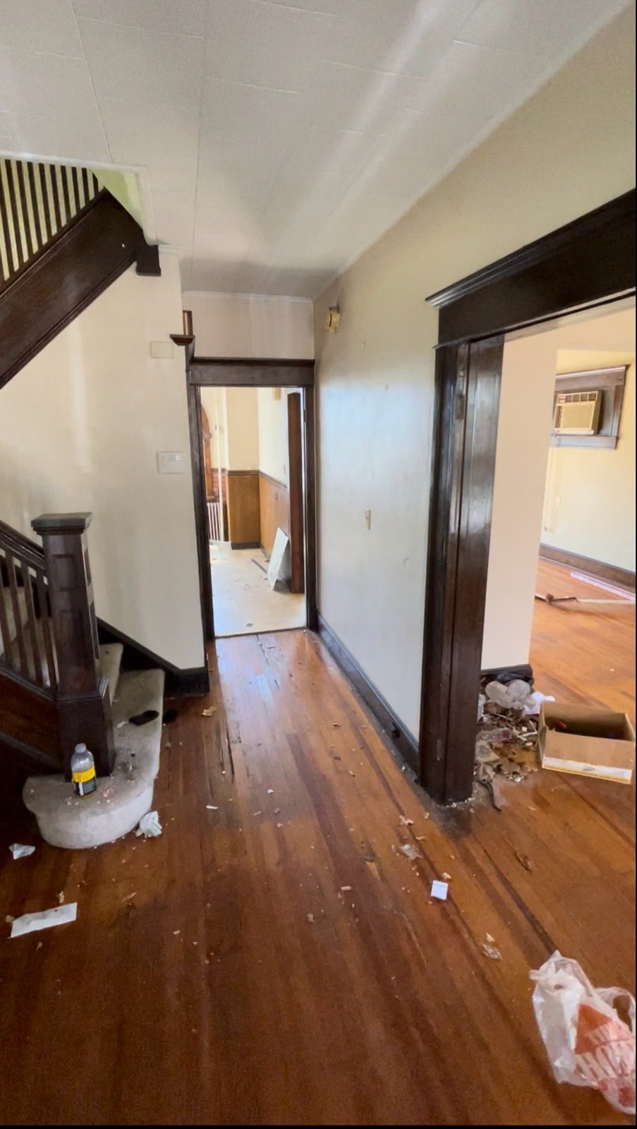 Taylor Avenue entry and staircase in Scranton, before photo