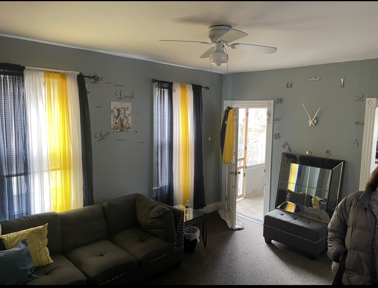 O’Neil Avenue rental living room in Wilkes-Barre, before renovation